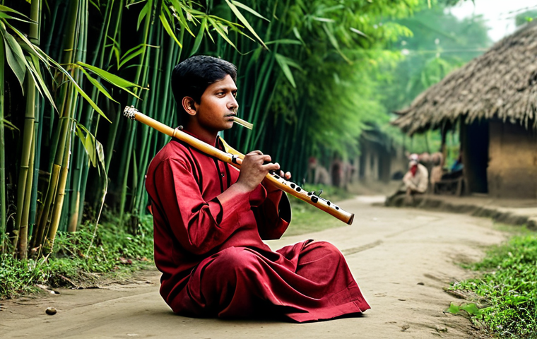 Flute Player in a Rural Setting**

"A fully clothed musician playing a bamboo flute in a serene rural village in Bengal, India. Modest traditional attire. Soft lighting. Safe for work, appropriate content, perfect anatomy, natural proportions, professional photography, family-friendly. Focus on the musician's peaceful expression and the surrounding natural beauty."

**