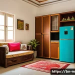 기타 렌탈 서비스 - A cozy, modern living room in a Bengali household featuring rented furniture and home appliances lik...